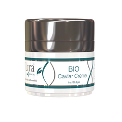 Jar of Lura Bio Caviar Creme on a white background
