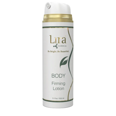 Lira Clinical body firming lotion bottle on a white background