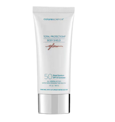 Colorescience Total Protection Body Shield sunscreen tube on a white background