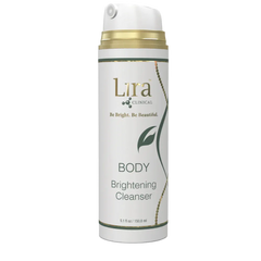 Lira Clinical body brightening cleanser bottle on a white background