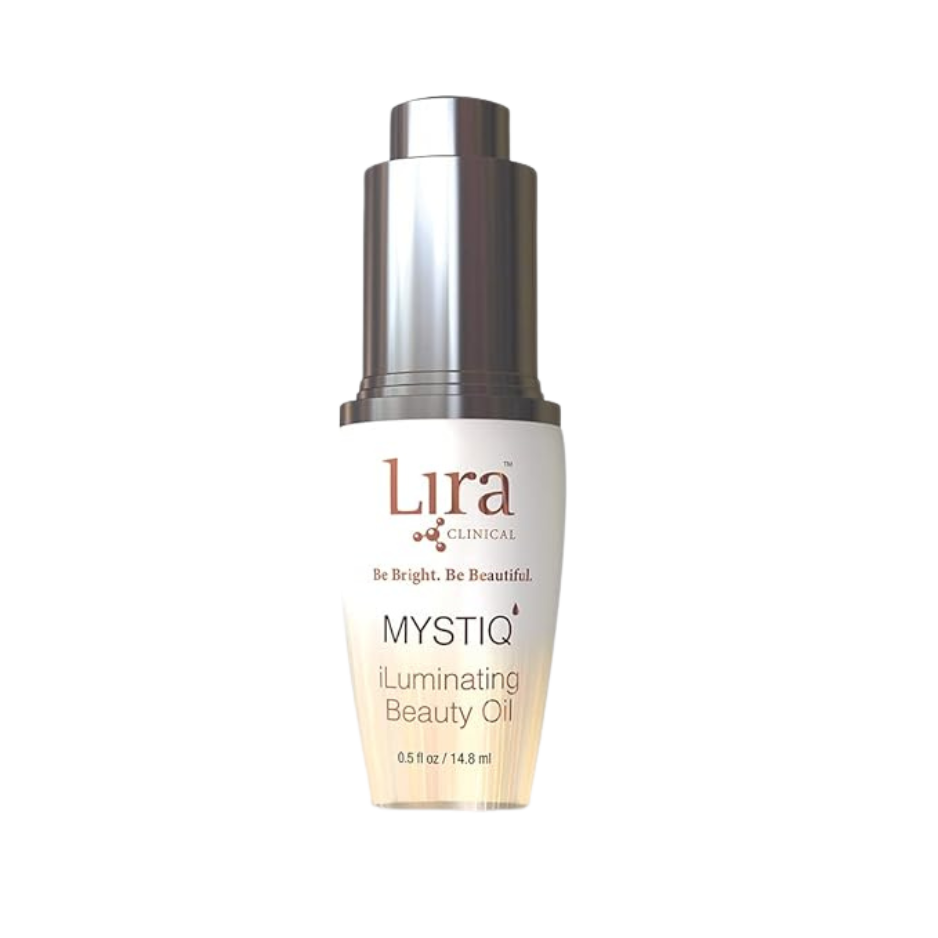 Lira Clinical Mystiq Illuminating Beauty Oil bottle on a white background