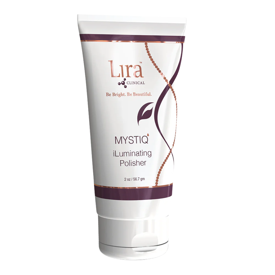 Tube of Lura Clinical Mystiq Illuminating Polisher on a white background