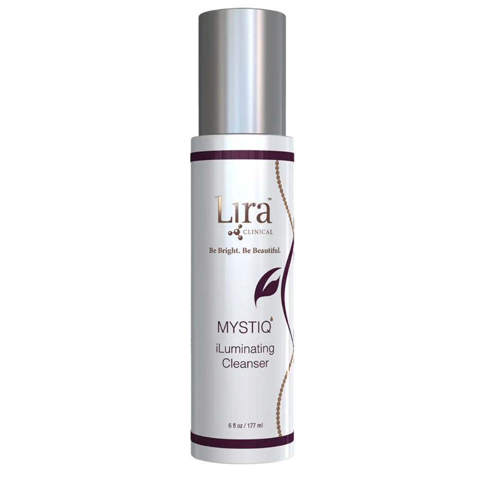 Lura Clinical Mystiq Illuminating Cleanser bottle on a white background