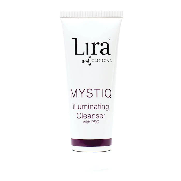 Lira Clinical Mystiq Illuminating Cleanser tube on a white background