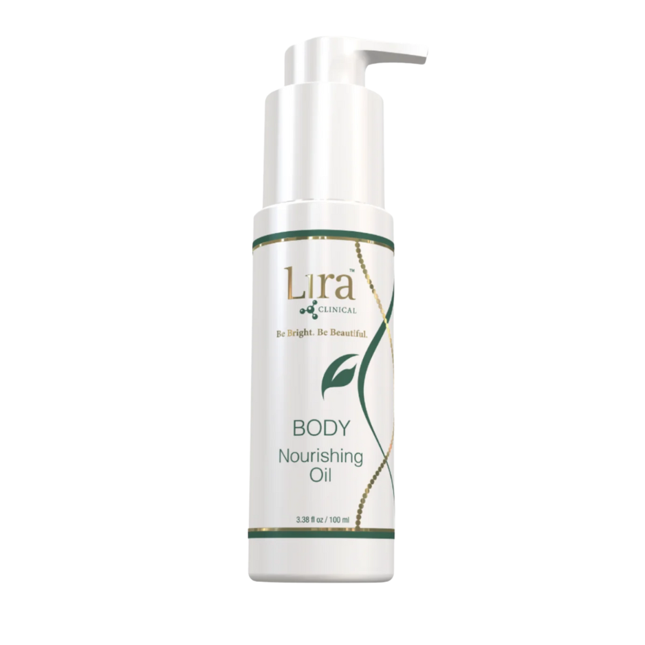 Lira Body Nourishing Oil bottle on a white background