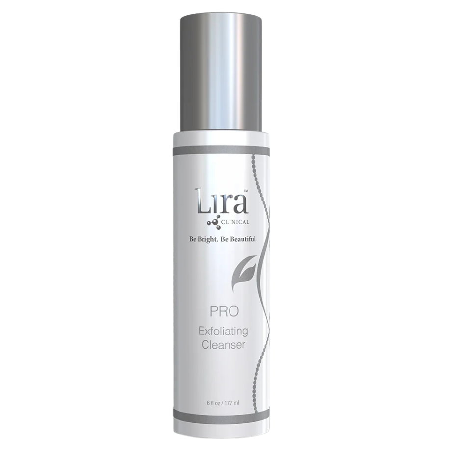 Lura Clinical Pro Exfoliating Cleanser bottle on a white background