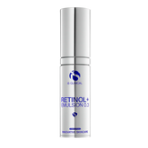 Skincare bottle labeled 'Retinol+ Emulsion 0.3' by IS Clinical on a white background