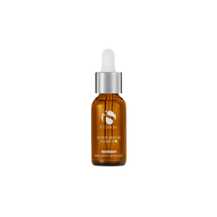 Brown serum bottle with dropper on a white background