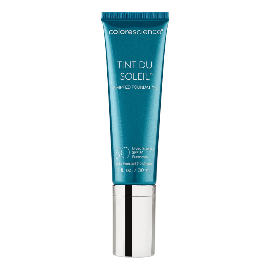 Colorescience Tint Du Soleil whipped foundation bottle on a white background