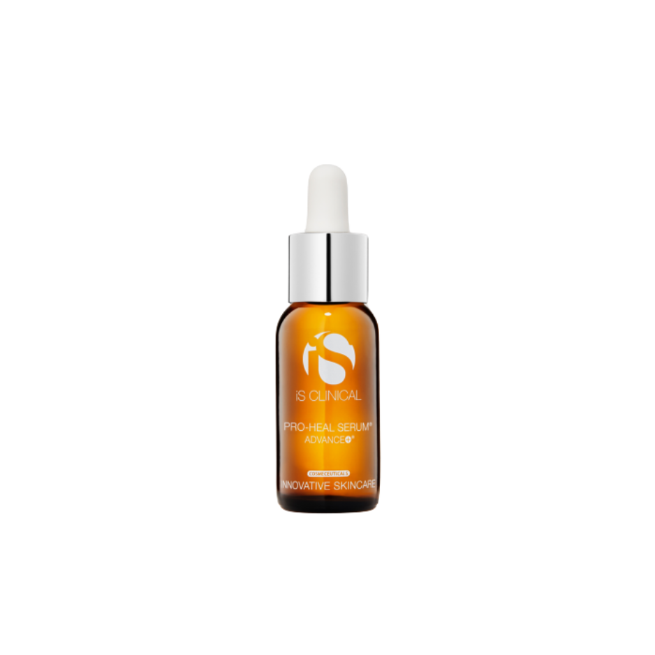 Skincare serum bottle with dropper on a white background