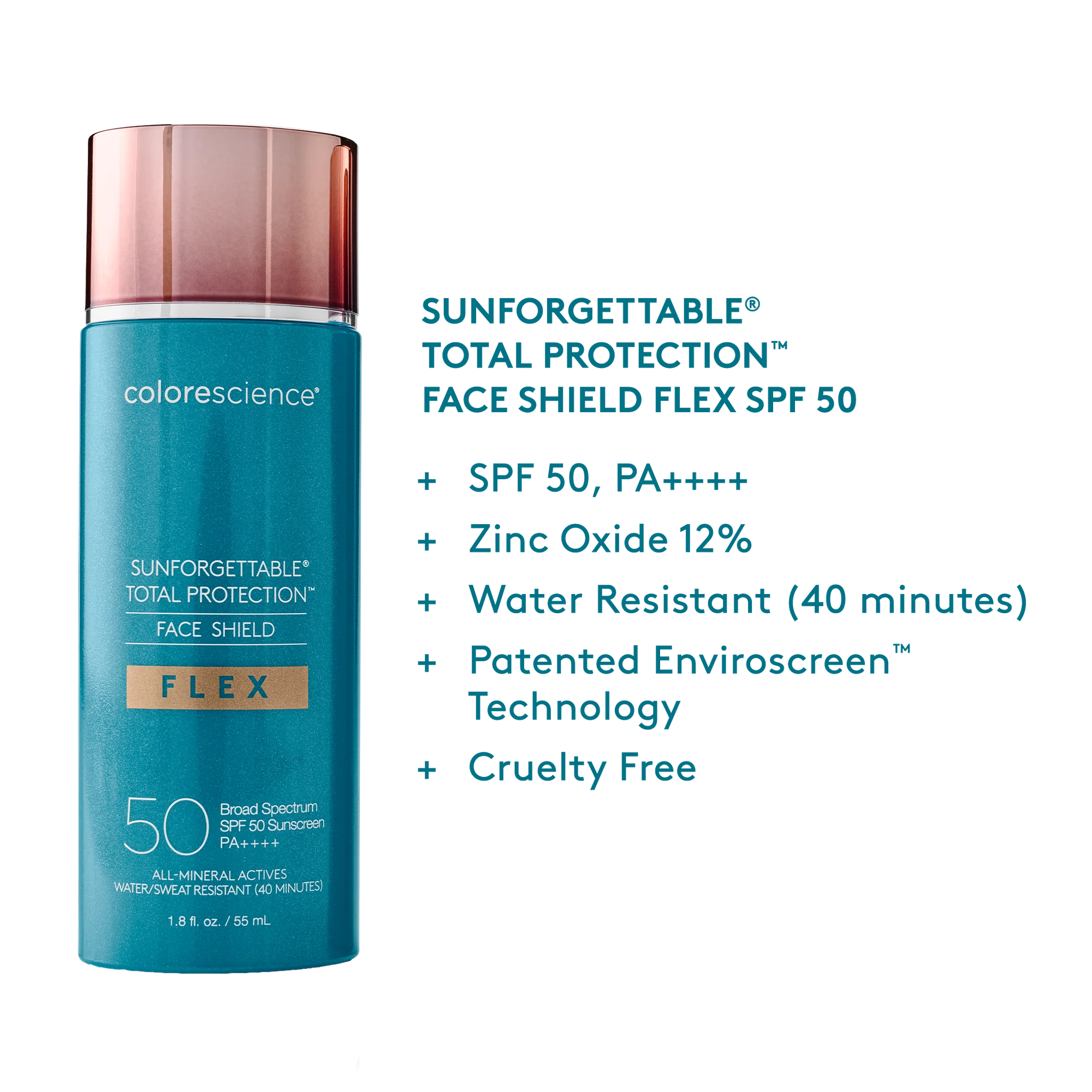 Colorescience Sunforgettable Total Protection Face Shield Flex SPF 50 on a white background
