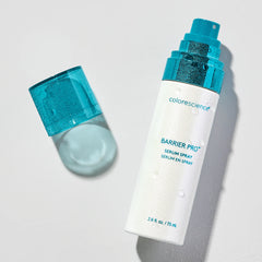 Colorescience Barrier Pro Serum Spray on a light gray background