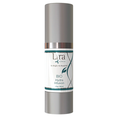 Silver skincare bottle labeled 'Lira' on a white background