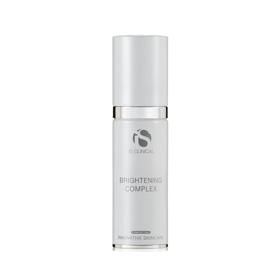 Skincare bottle labeled 'iS Clinical' on a white background