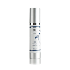Skincare bottle labeled 'Lura' on a white background