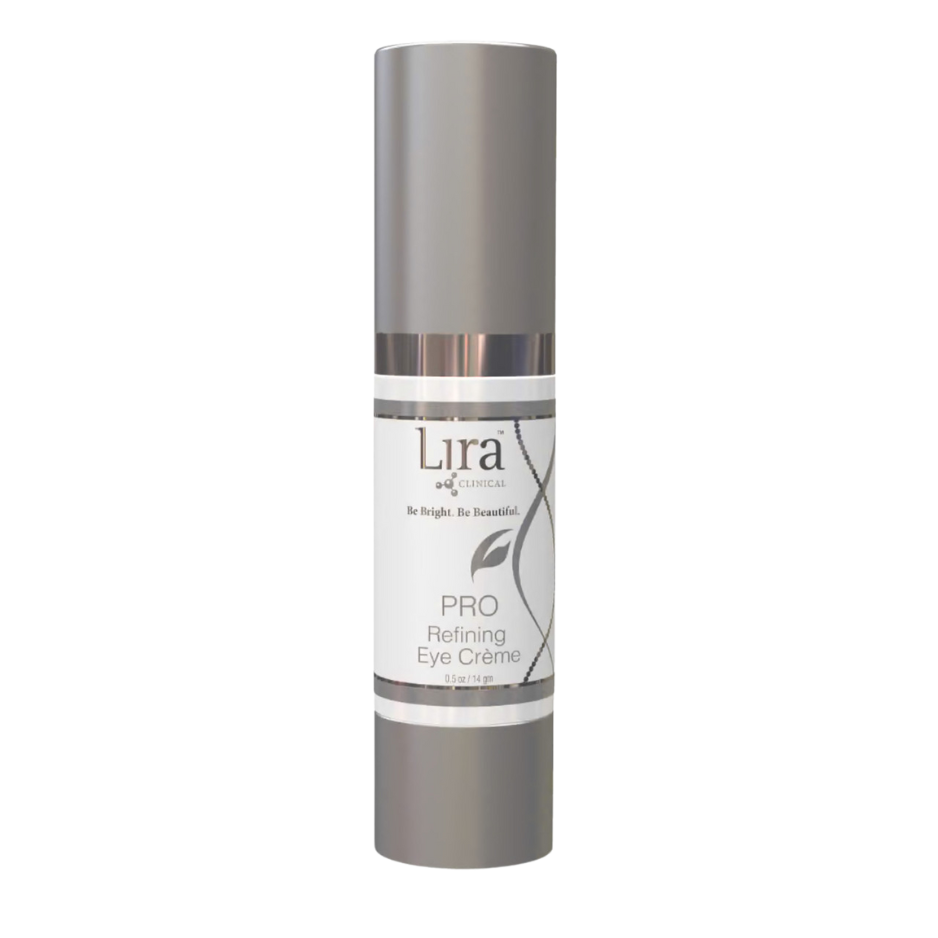 Lira Pro Refining Eye Creme bottle on a white background