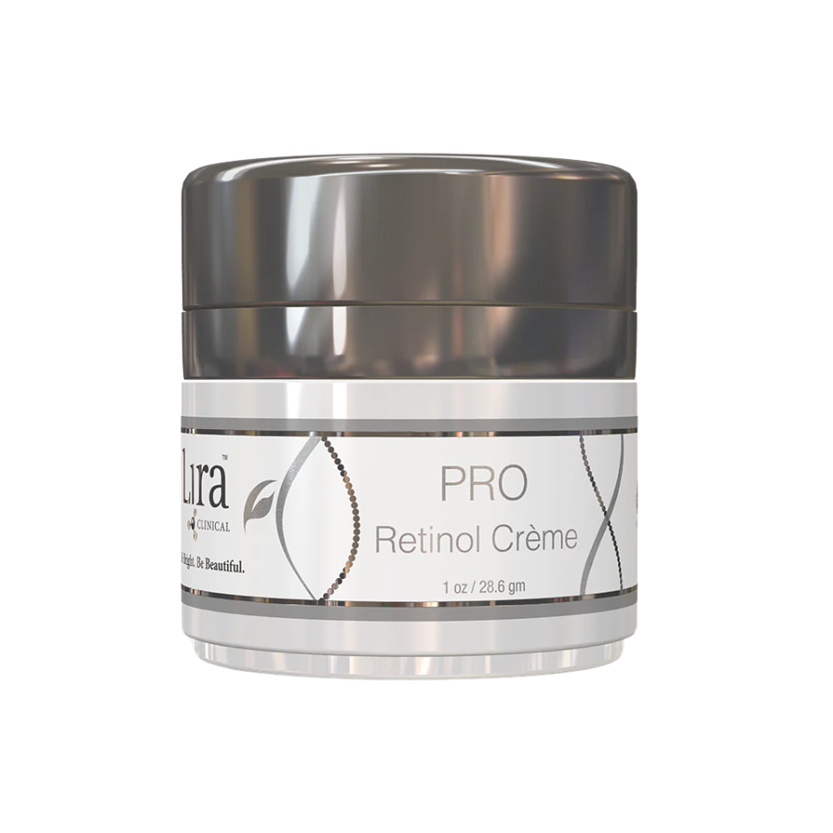 Silver jar of Pro Retinol Crème on a white background