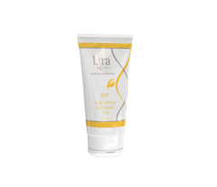 Tube of Lura sunscreen gel on a white background