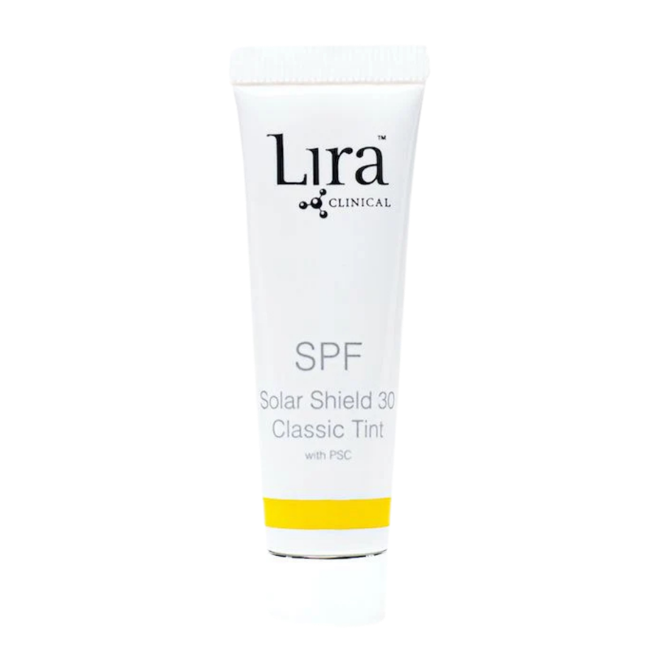 Lira Clinical SPF Solar Shield 30 Classic Tint tube on a white background