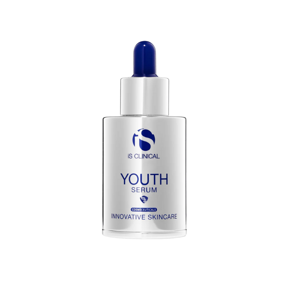 IS Clinical Youth Serum bottle on a white background