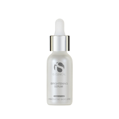 IS Clinical brightening serum bottle with dropper on a white background