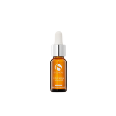 Orange serum bottle with dropper on a white background