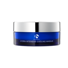 Blue jar of IS Clinical Hydra-Intensive Cooling Masque on a white background