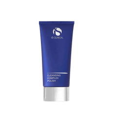IS Clinical Cleansing Complex Polish in a blue squeeze tube with a silver cap, shown on a plain white background.